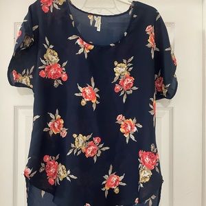 Floral business casual blouse